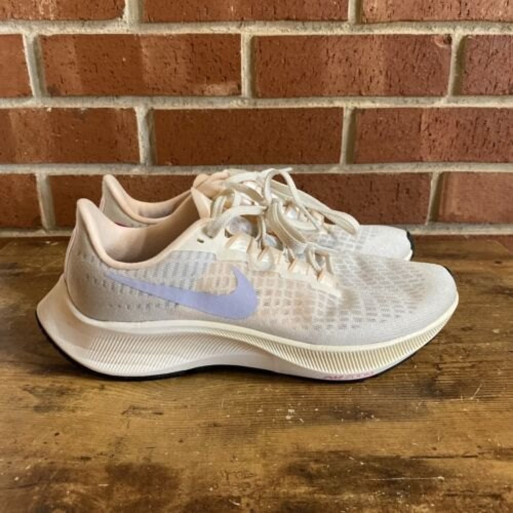 Nike Womens Air Zoom Pegasus 37 BQ9647-102 Ivory Lace Up Running Shoes Size 6.5